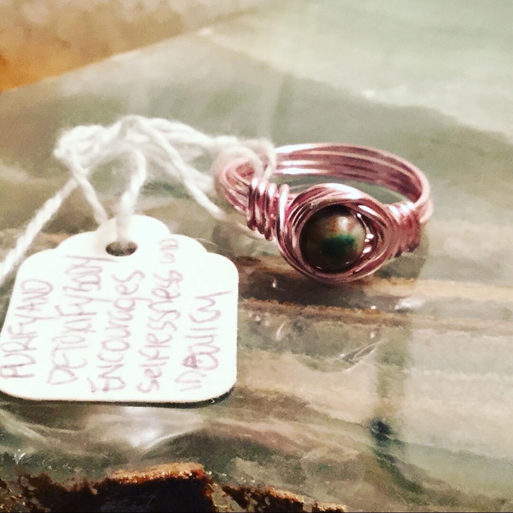 Boho style ring  Bloodstone